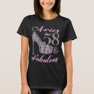 Aries 58 & Fabulously Sparkly High Heels 58th Happ T-Shirt