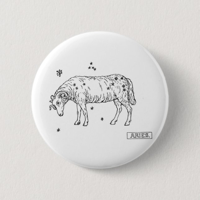 Aries 6 Cm Round Badge (Front)