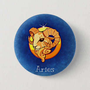 Aries 6 Cm Round Badge