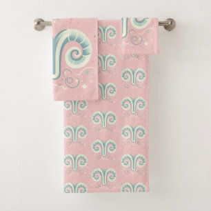ARIES, Abstract Design of the Zodiac Sign,  Bath Towel Set