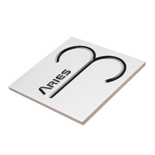 ARIES, Abstract Design of the Zodiac Sign,  Ceramic Tile