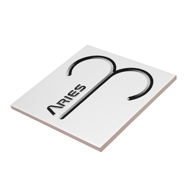 ARIES, Abstract Design of the Zodiac Sign,  Ceramic Tile (Side)