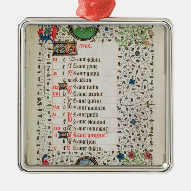 Aries and a man felling trees metal tree decoration (Front)