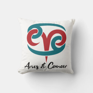 Aries and Cancer Zodiac Couple Horoscope Cushion