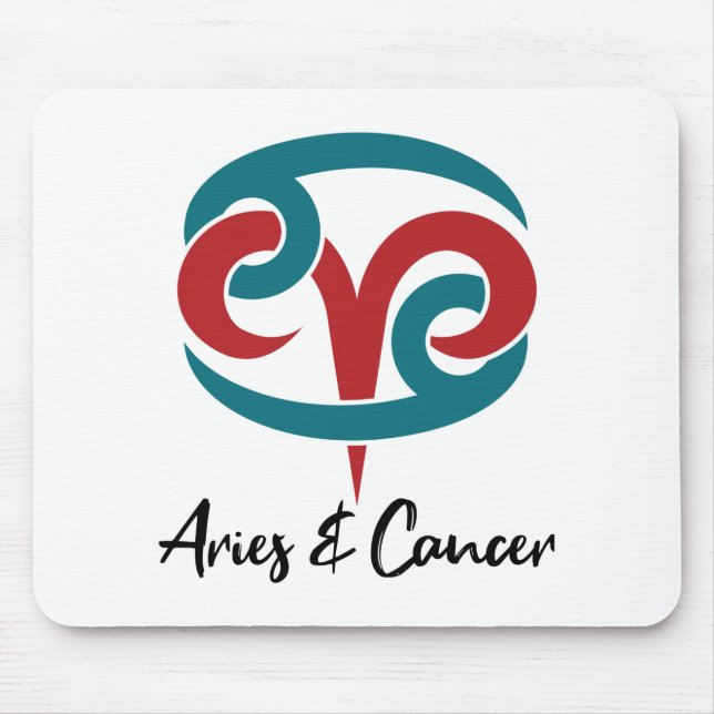 Aries and Cancer Zodiac Couple Horoscope Mouse Pad (Front)