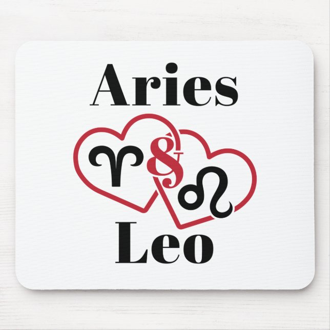 Aries and Leo Couples Zodiac Horoscope Mouse Pad (Front)