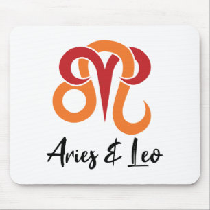 Aries and Leo Zodiac Couples Horoscope Mouse Pad