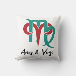 Aries and Virgo Zodiac Couple Horoscope Cushion