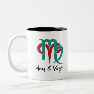 Aries and Virgo Zodiac Couple Horoscope Two-Tone Coffee Mug
