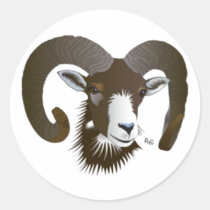 Aries - Animal label sticker