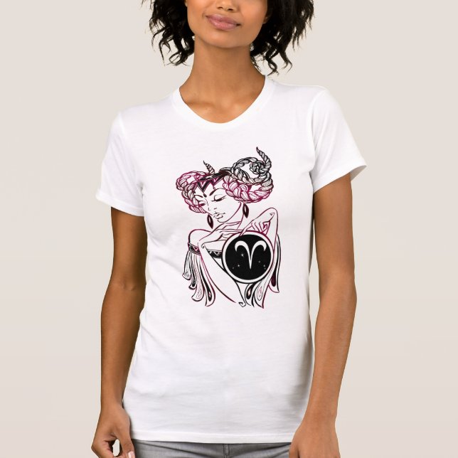 Aries Art Deco Lady T-Shirt (Front)