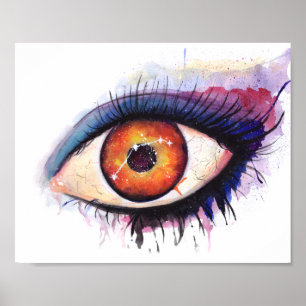 Aries Astrological Sign Watercolor Eye