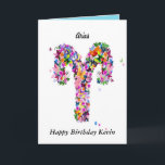 Aries Astrology Birthday Card<br><div class="desc">Astrology Birthday Card
 Completely customise these gorgeous cards
 with any text you like. This special card can be any colour you like,  
 just change the template colour using the colour wheel,  and 
 add your own text to our text areas,  give it your own personal touch.</div>