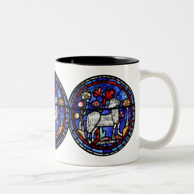 Aries Astrology Gothic Stained Glass Windows Mug (Right)