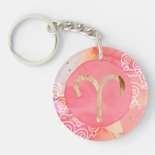 Aries Astrology Zodiac Keychain – Bold & Bright