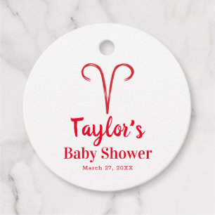 ARIES Astrology Zodiac March April Baby Shower Favour Tags