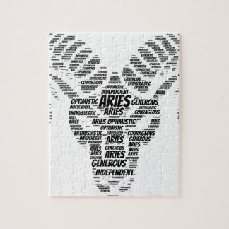 Aries Astrology Zodiac Sign Word Cloud Jigsaw Puzzle