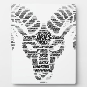 Aries Astrology Zodiac Sign Word Cloud Plaque