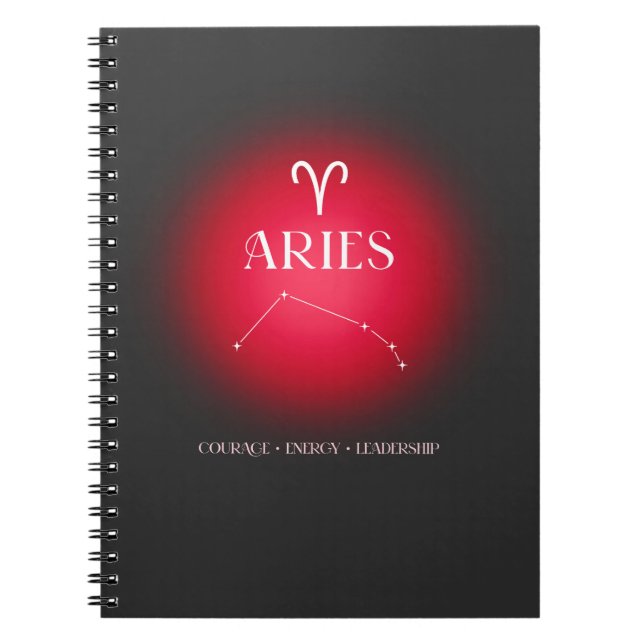 Aries aura  dark version notebook (Front)