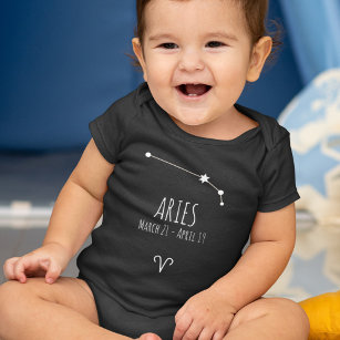 Aries Birth Sign   Zodiac Constellation Baby Bodysuit