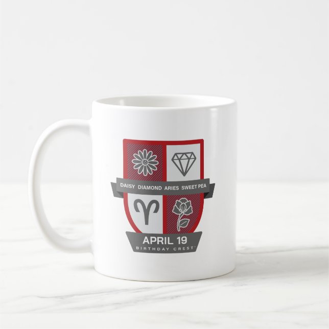 Aries Birthday Crest™ for April 1-19 Mug (Left)