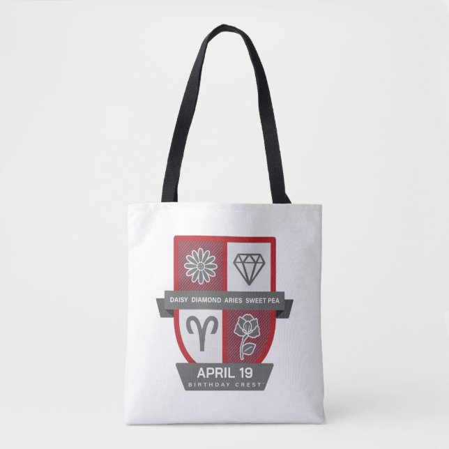Aries Birthday Crest™ for April 1-19 Tote Bag (Front)