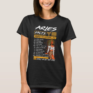 Aries Birthday Melanin Afro Queen For Black Women T-Shirt