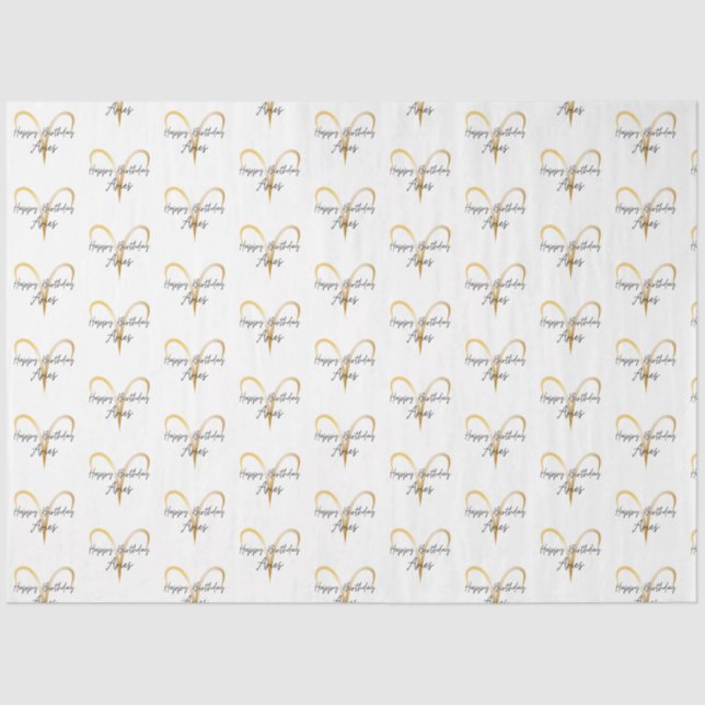 Aries Birthday Wrap Tissue Paper (Front)