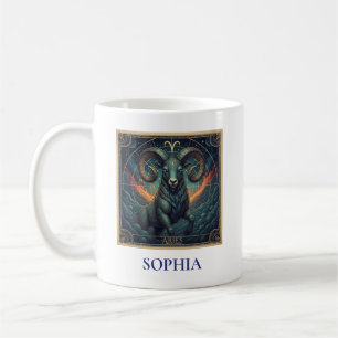 Aries Blue Celestial Zodiac Coffee Mug