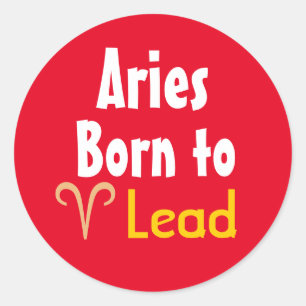 Aries Born to Lead Classic Round Sticker