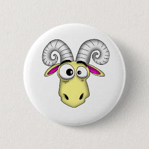 Aries Cartoon 6 Cm Round Badge