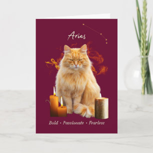 Aries Cat Birthday Card