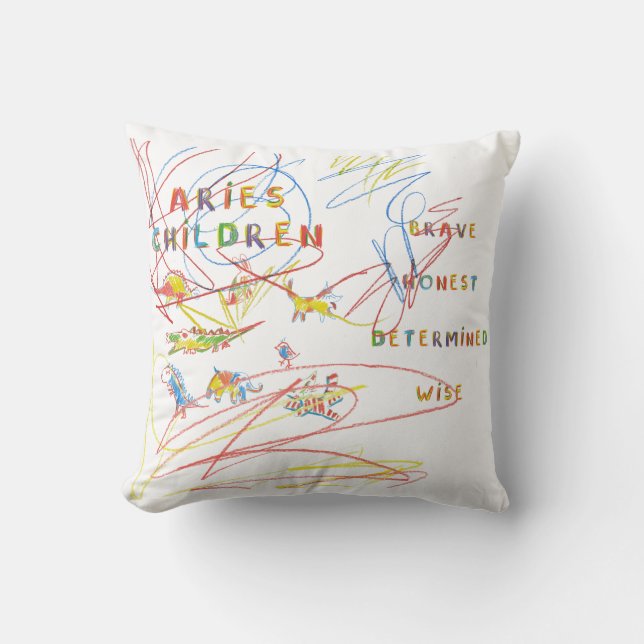 Aries Child Zodiac Astrology Pillow (Front)
