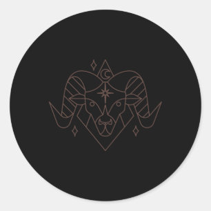 Aries Christmas Zodiac Horoscope Astrology Classic Round Sticker