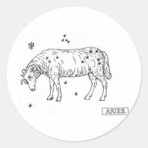 Aries Classic Round Sticker