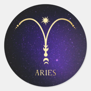 Aries Classic Round Sticker