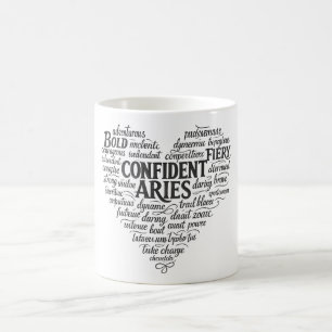 Aries Coffee Mug   Zodiac Word Cloud
