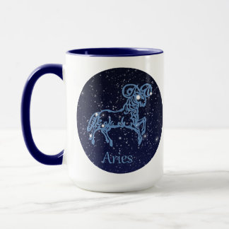 Aries Constellation and Zodiac Sign with Stars Mug