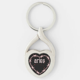Aries Constellation Gothic Aesthetic Barbed Wire Key Ring