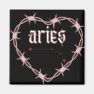 Aries Constellation Gothic Aesthetic Barbed Wire  Magnet