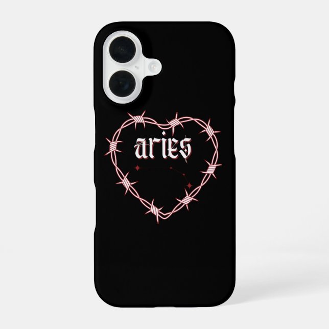 Aries Constellation Gothic Edgy Celestial Birthday iPhone 16 Case (Back)