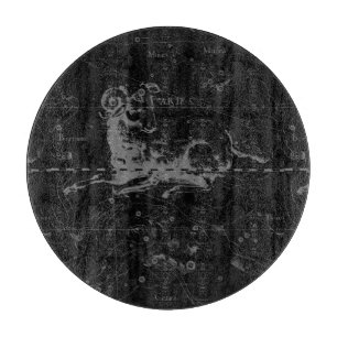 Aries Constellation Hevelius Vintage on Black Cutting Board