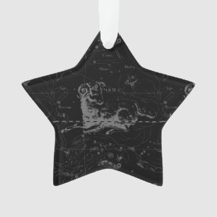 Aries Constellation Map Engraving by Hevelius Ornament