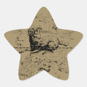 Aries Constellation Map Hevelius 1690 Star Sticker