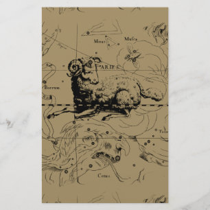 Aries Constellation Map Hevelius circa 1690 Stationery