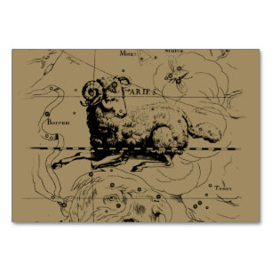 Aries Constellation Map Hevelius circa 1690 Table Number
