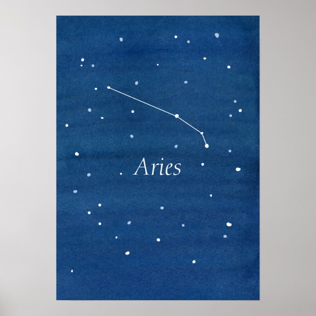 Aries Constellation Night Sky Poster (Front)