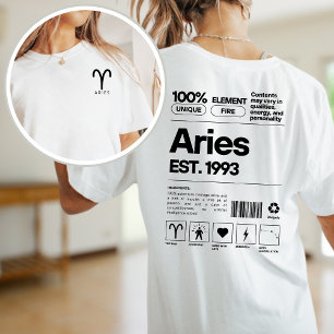 Aries Custom Zodiac Astrology Birthday April T-Shirt
