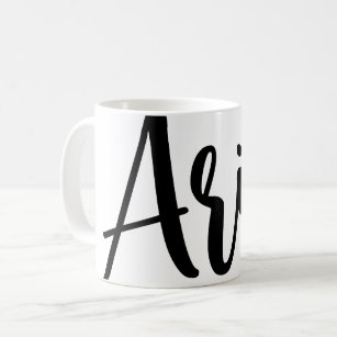 Aries Custom Zodiac Sign Graphic Hand Writing Coffee Mug
