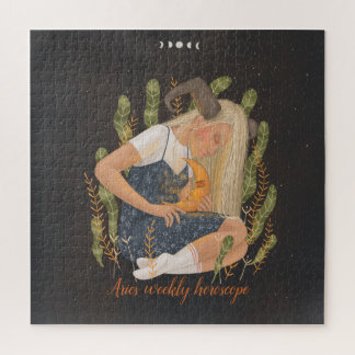 Aries customise name 12 signs of the Zodiac design Jigsaw Puzzle